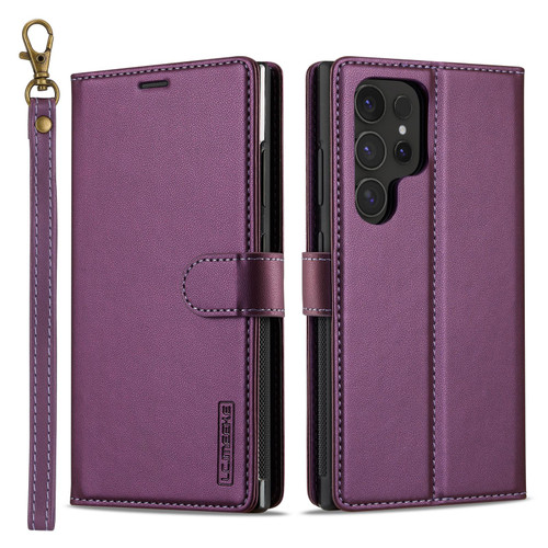 Samsung Galaxy S26 Ultra 5G LC.IMEEKE L2 Series Detachable Magsafe PU Phone Case with Lanyard - Purple