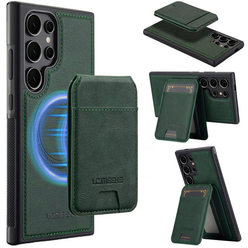 Samsung Galaxy S26 Ultra 5G LC.IMEEKE L3 Series Detachable RFID Card Bag Magsafe Phone Case - Green