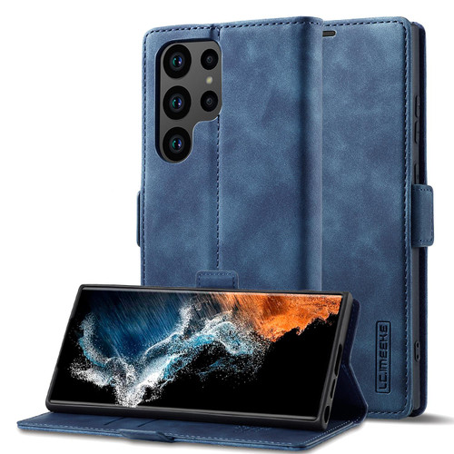 Samsung Galaxy S26 Ultra 5G LC.IMEEKE Strong Magnetism Microfiber Leather Phone Case - Blue