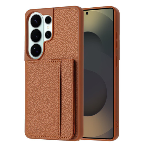 Samsung Galaxy S26 Ultra 5G Litchi Pattern Magnetic Card Bag