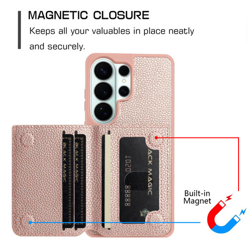Samsung Galaxy S26 Ultra 5G Litchi Pattern Magnetic Card Bag