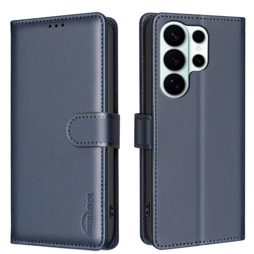Samsung Galaxy S26 Ultra 5G Litchi Texture RFID Anti-theft Leather Phone Case - Blue