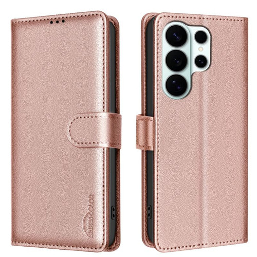 Samsung Galaxy S26 Ultra 5G Litchi Texture RFID Anti-theft Leather Phone Case - Gold