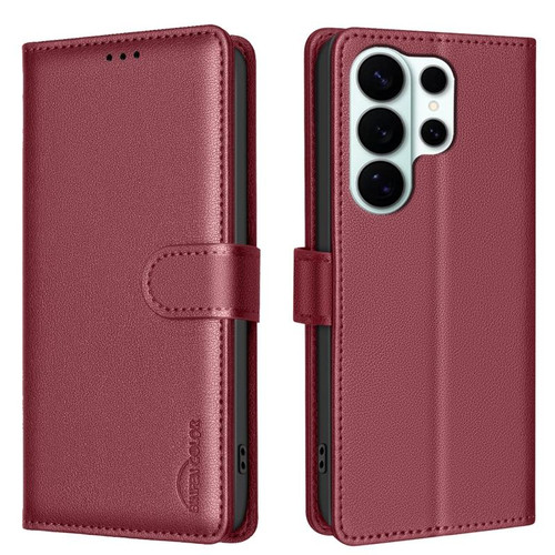 Samsung Galaxy S26 Ultra 5G Litchi Texture RFID Anti-theft Leather Phone Case - Red