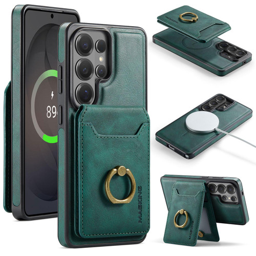 Samsung Galaxy S26 Ultra 5G MAGKING K1 MagSafe Detachable Wallet RFID Back Cover Phone Case - Green