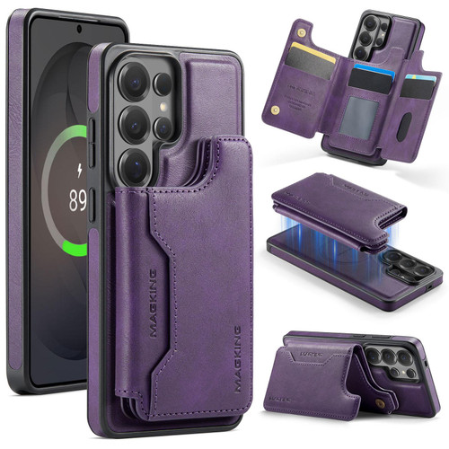 Samsung Galaxy S26 Ultra 5G MAGKING K3 Series MagSafe RFID Card Bag Detachable Phone Case - Purple
