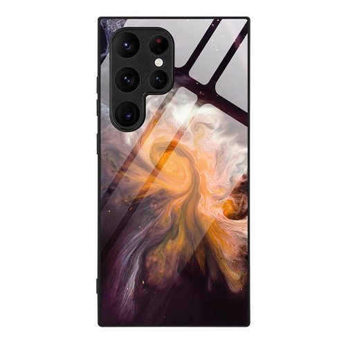 Samsung Galaxy S26 Ultra 5G Marble Pattern Glass Protective Phone Case - Typhoon