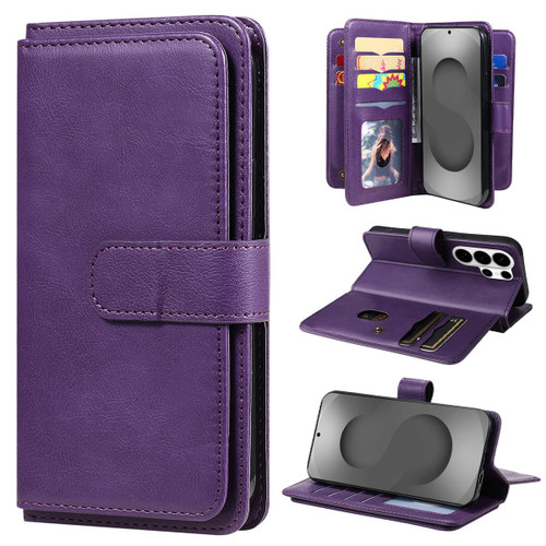 Samsung Galaxy S26 Ultra 5G Multi-Function Wallet 10 Card Slots Leather Phone Case - Violet