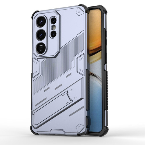 Samsung Galaxy S26 Ultra 5G Punk Armor 2 in 1 PC + TPU Shockproof Phone Case with Invisible Holder - Grey