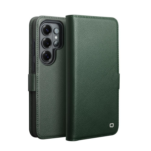 Samsung Galaxy S26 Ultra 5G QIALINO Classics 3rd Genuine Leather Phone Case - Cyan