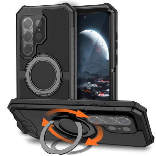 Samsung Galaxy S26 Ultra 5G R-JUST Life Waterproof Dustproof MagSafe Magnetic Holder Phone Case - Black