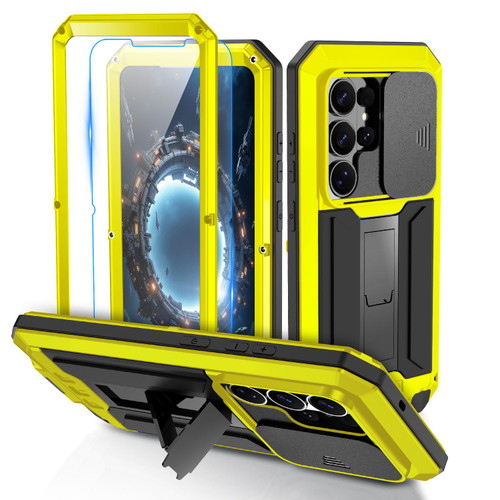 Samsung Galaxy S26 Ultra 5G R-JUST Sliding Camera Life Waterproof Holder Phone Case - Yellow