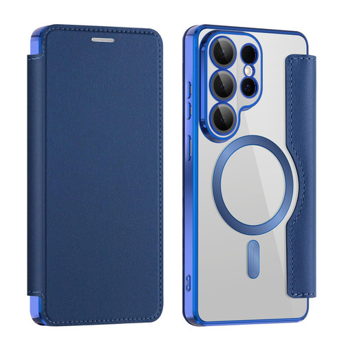 Samsung Galaxy S26 Ultra 5G Shield MagSafe RFID Anti-theft Leather Phone Case - Dark Blue