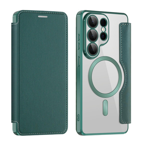 Samsung Galaxy S26 Ultra 5G Shield MagSafe RFID Anti-theft Leather Phone Case - Green