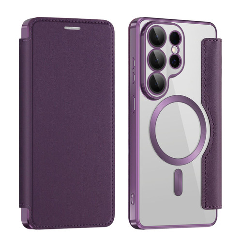 Samsung Galaxy S26 Ultra 5G Shield MagSafe RFID Anti-theft Leather Phone Case - Purple