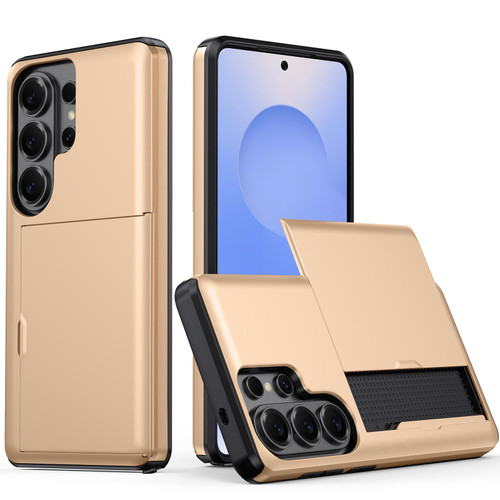 Samsung Galaxy S26 Ultra 5G Shockproof Armor Phone Case with Card Slot - Gold