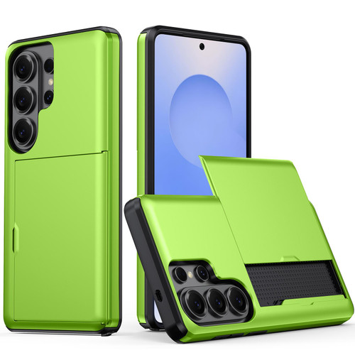 Samsung Galaxy S26 Ultra 5G Shockproof Armor Phone Case with Card Slot - Green