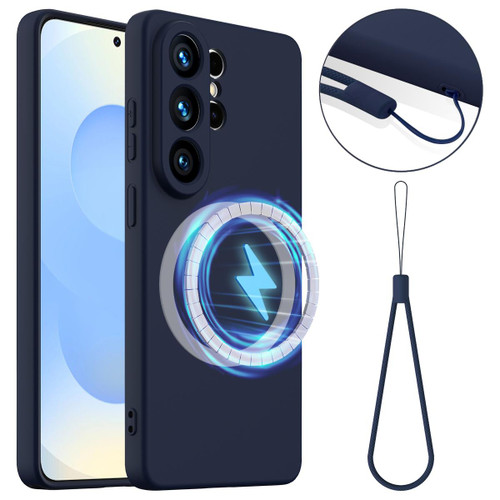 Samsung Galaxy S26 Ultra 5G Shockproof Silicone Magsafe Phone Case - Navy Blue