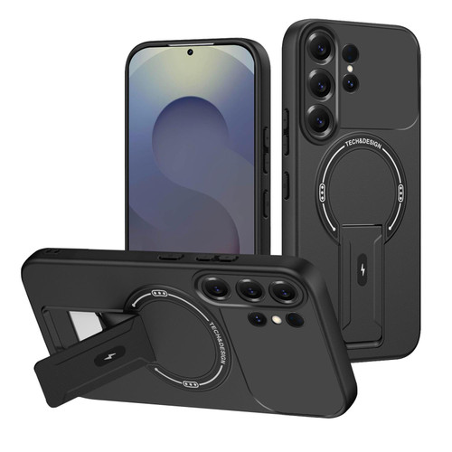 Samsung Galaxy S26 Ultra 5G Skin Feel MagSafe Phone Case with Holder - Black