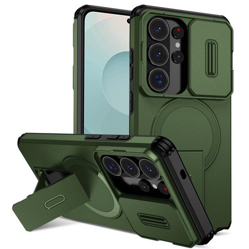 Samsung Galaxy S26 Ultra 5G Sliding Camshield MagSafe Holder Phone Case - Green