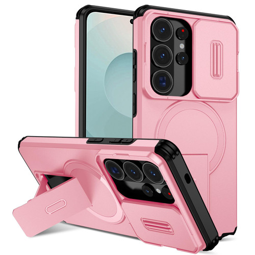 Samsung Galaxy S26 Ultra 5G Sliding Camshield MagSafe Holder Phone Case - Pink