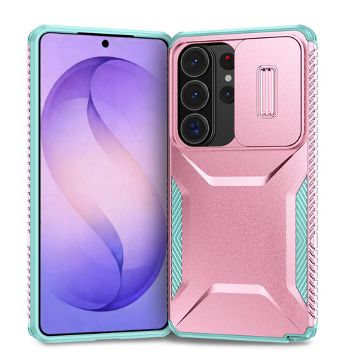 Samsung Galaxy S26 Ultra 5G Sliding Camshield Phone Case - Grey Green + Pink