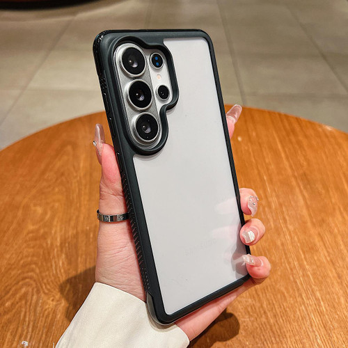 Samsung Galaxy S26 Ultra 5G Solid Color Edge Transparency Acrylic TPU Phone Case - Black