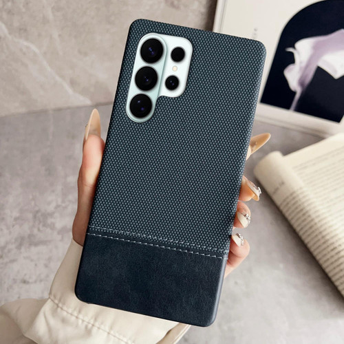 Samsung Galaxy S26 Ultra 5G Stitching Cloth MagSafe Magnetic PC Hybrid PU Phone Case - Dark Blue