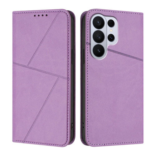 Samsung Galaxy S26 Ultra 5G Strong Magnetic Frosted Flip Leather Phone Case - Light Purple