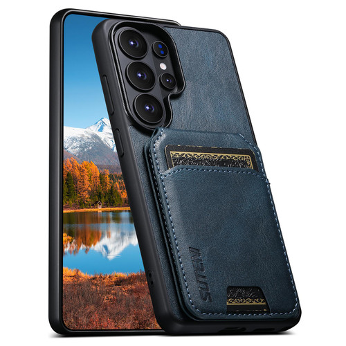 Samsung Galaxy S26 Ultra 5G Suteni H02 Leather Wallet Stand Back Phone Case - Blue