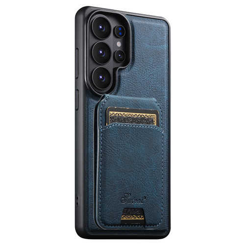 Samsung Galaxy S26 Ultra 5G Suteni H16 Litchi Texture Leather Detachable Wallet Back Phone Case - Blue