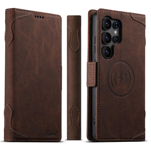 Samsung Galaxy S26 Ultra 5G SUTENI J07 Multifunctional Horizontal Flip Magsafe Leather Phone Case - Brown