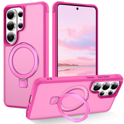 Samsung Galaxy S26 Ultra 5G TPU+PC MagSafe Magnetic Holder Phone Case - Rose Red