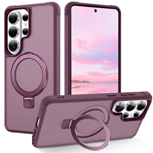 Samsung Galaxy S26 Ultra 5G TPU+PC MagSafe Magnetic Holder Phone Case - Wine Red