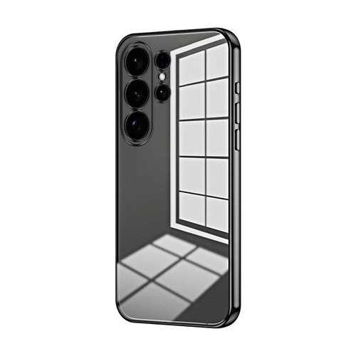 Samsung Galaxy S26 Ultra 5G Transparent Plating Fine Hole Phone Case - Black