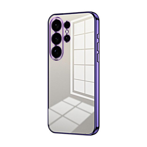 Samsung Galaxy S26 Ultra 5G Transparent Plating Fine Hole Phone Case - Purple