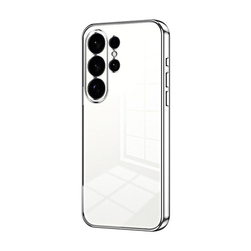 Samsung Galaxy S26 Ultra 5G Transparent Plating Fine Hole Phone Case - Silver