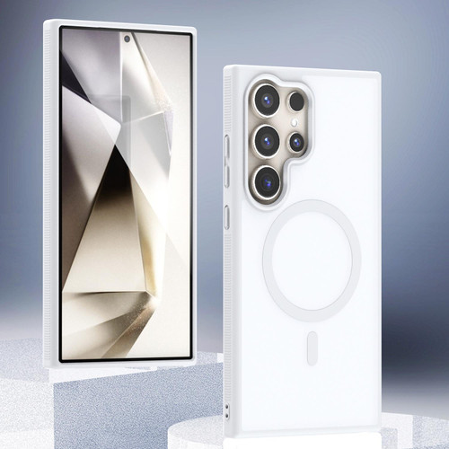 Samsung Galaxy S26 Ultra 5G Transparent TPU Hybrid PC Magsafe Phone Case - White