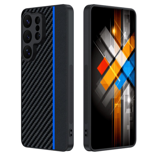 Samsung Galaxy S26 Ultra 5G Ultra-thin Carbon Fiber Texture Splicing Phone Case - Blue