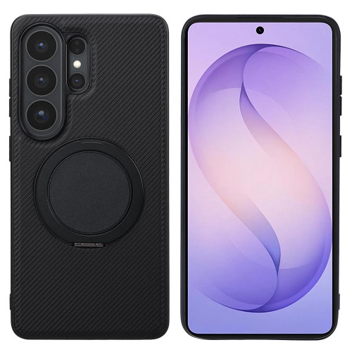 Samsung Galaxy S26 Ultra 5G ViLi TCY Series Kevlar Leather Texture Rotating Holder Phone Case - Black