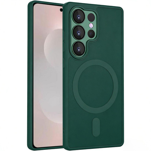 Samsung Galaxy S26 Ultra 5G XDcase Skin Feel Magnetic Frosted Phone Case with Lens Film - Green
