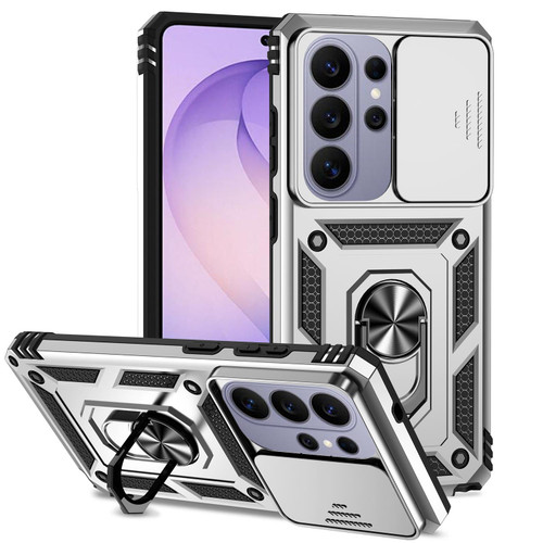 Samsung Galaxy S26 Ultra 5G XDcase Sliding Camshield Ring Holder Magnetic Phone Case - Silver