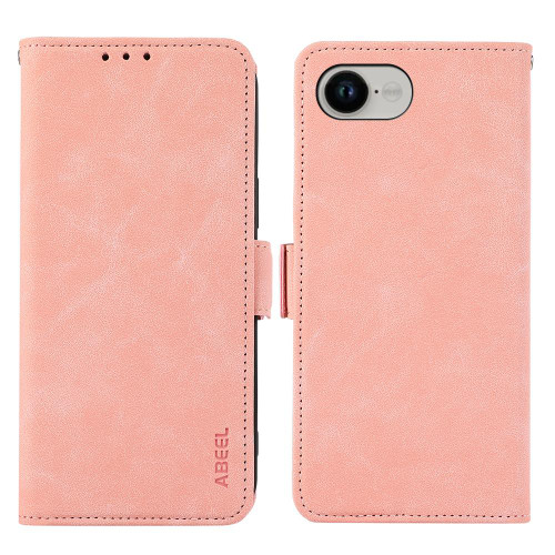 iPhone 16e / 17e ABEEL Frosted Magnetic RFID Leather Phone Case - Pink