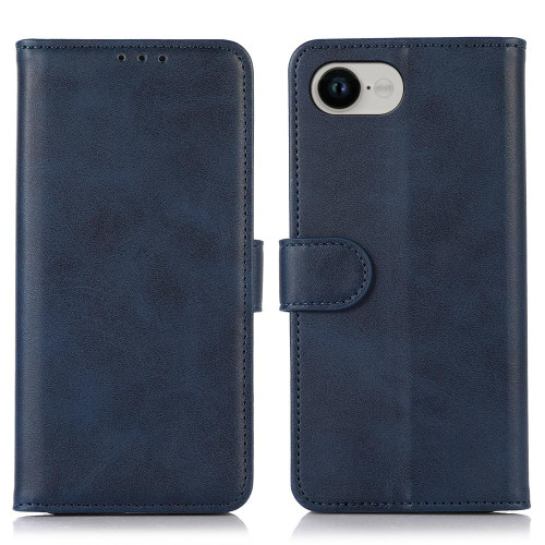iPhone 16e / 17e Cow Texture Leather Phone Case - Blue