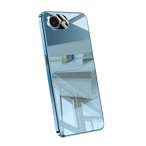 iPhone 16e / 17e Electroplating Ice Crystal Airbag Full Coverage Shockproof Phone Case - Blue