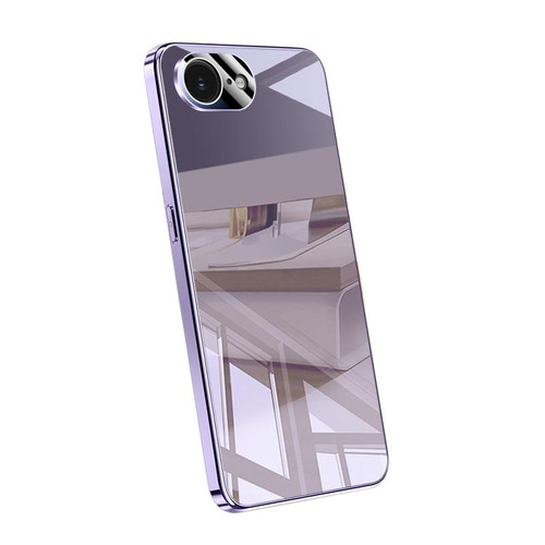 iPhone 16e / 17e Electroplating Ice Crystal Airbag Full Coverage Shockproof Phone Case - Purple