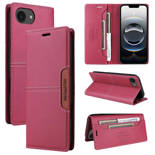 iPhone 16e / 17e GQUTROBE G01 RFID Anti-theft Leather Phone Case - Red