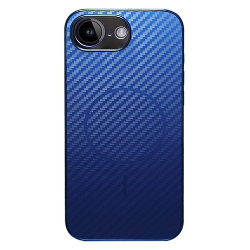 iPhone 16e / 17e Plating Carbon Fiber MagSafe Full Coverage Phone Case - Blue
