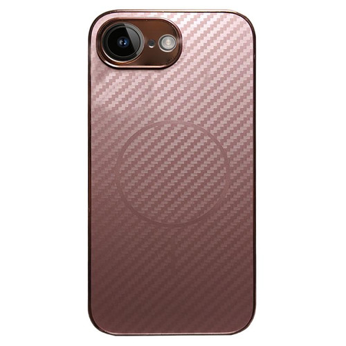 iPhone 16e / 17e Plating Carbon Fiber MagSafe Full Coverage Phone Case - Pink