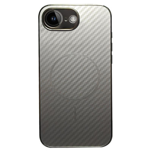 iPhone 16e / 17e Plating Carbon Fiber MagSafe Full Coverage Phone Case - Silver